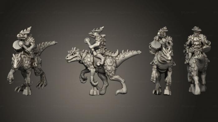 Military figurines (reptilian cavalry musician 2, STKW_11465) 3D models for cnc