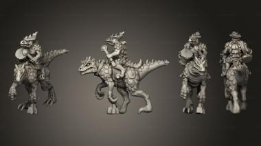 Military figurines reptilian cavalry musician 2 3d model