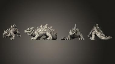 Military figurines reptilian fire lizard 01 3d model