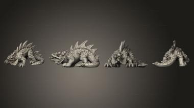 Military figurines reptilian fire lizard 02 3d model