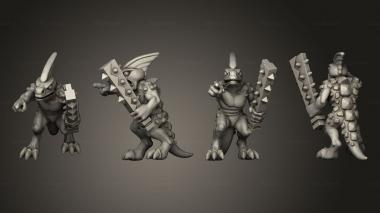 Military figurines reptilian fire lizard 03 3d model