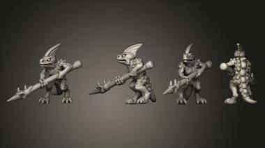Military figurines reptilian fire lizard 04 3d model