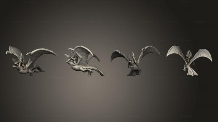 Military figurines (reptilian flyers no terrain 2, STKW_11476) 3D models for cnc