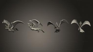 Military figurines reptilian flyers no terrain 2 3d model