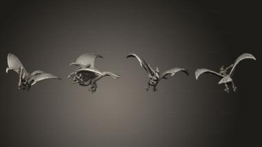 Military figurines reptilian flyers no terrain 3d model