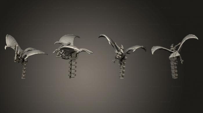 Military figurines (reptilian flyers, STKW_11478) 3D models for cnc