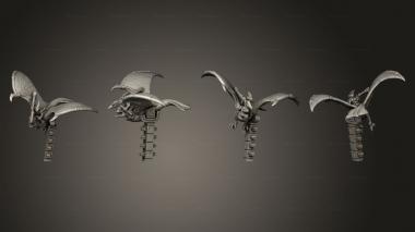 Military figurines reptilian flyers 3d model