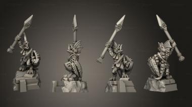 Military figurines reptilian hero with spear 3d model