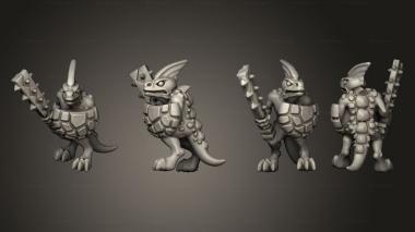 Military figurines reptilian light infantry  01 3d model