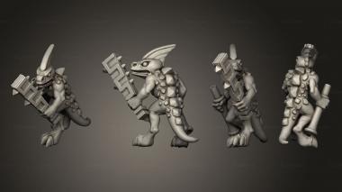 Military figurines reptilian light infantry  12 3d model