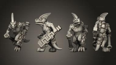 Military figurines reptilian light infantry  20 3d model
