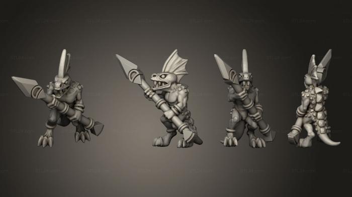 Military figurines (reptilian light infantry champion 1, STKW_11519) 3D models for cnc