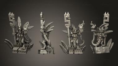 Military figurines reptilian priest 3d model