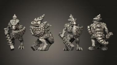 Military figurines reptilian warrior infantry 1 3d model