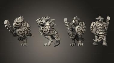 Military figurines reptilian warrior infantry 4 3d model