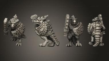 Military figurines reptilian warrior infantry 5 3d model