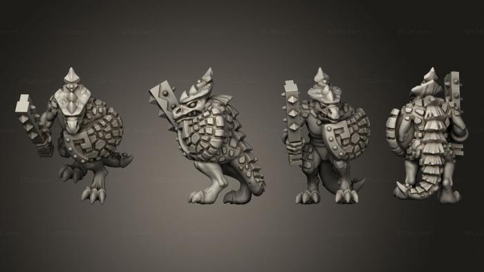 Military figurines (reptilian warrior infantry 6, STKW_11530) 3D models for cnc