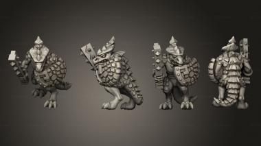 Military figurines reptilian warrior infantry 6 3d model