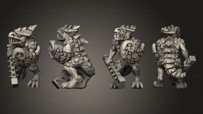 Military figurines (reptilian warrior infantry 7, STKW_11531) 3D models for cnc
