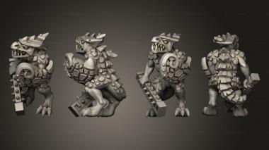 Military figurines reptilian warrior infantry 7 3d model