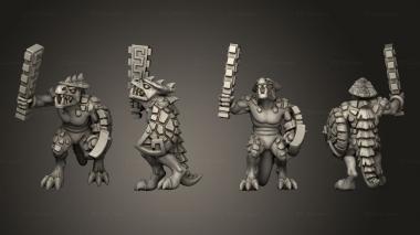 Military figurines reptilian warrior infantry 11 3d model