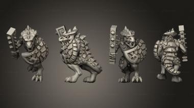 Military figurines reptilian warrior infantry 12 3d model