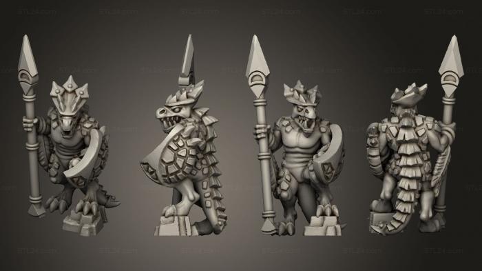 Military figurines (reptilian warrior infantry champion 1, STKW_11538) 3D models for cnc