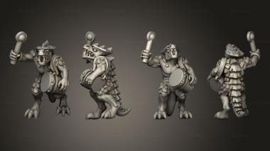 Military figurines reptilian warrior infantry musician 2 3d model