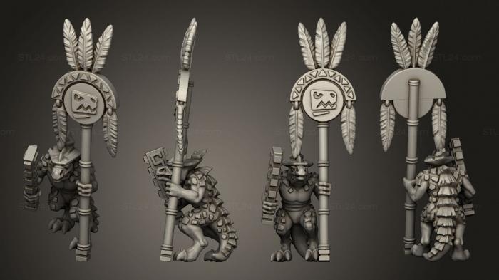 Military figurines (reptilian warrior infantry standard 2, STKW_11543) 3D models for cnc