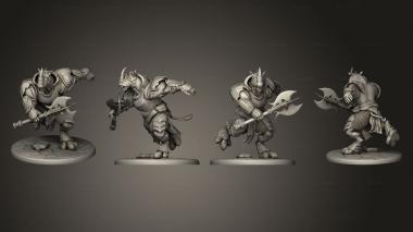 Military figurines Rhino Champion Attacking Large v 3 3d model