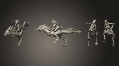 Military figurines Riding Daemonettes 01 3d model