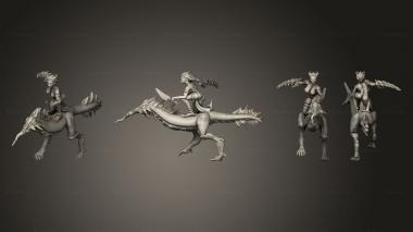 Military figurines Riding Daemonettes 02 3d model