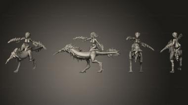 Military figurines Riding Daemonettes 03 3d model