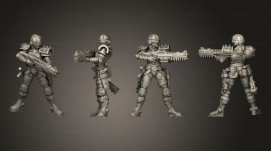 Military figurines Rifle Lady 02 3d model