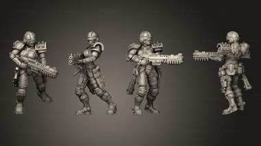 Military figurines Rifle Lady 04 3d model