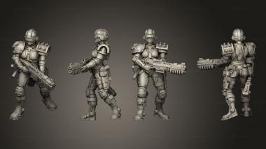 Military figurines Rifle Lady 05 3d model