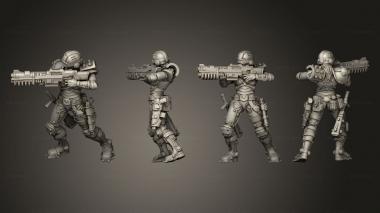Military figurines Rifle Lady 3d model