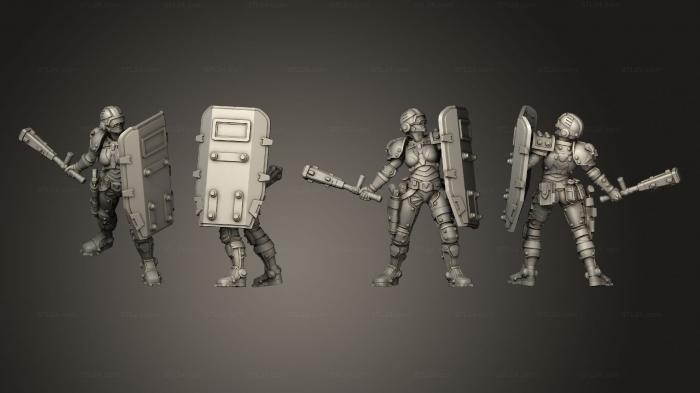 Military figurines (Riot Guard 01, STKW_11690) 3D models for cnc