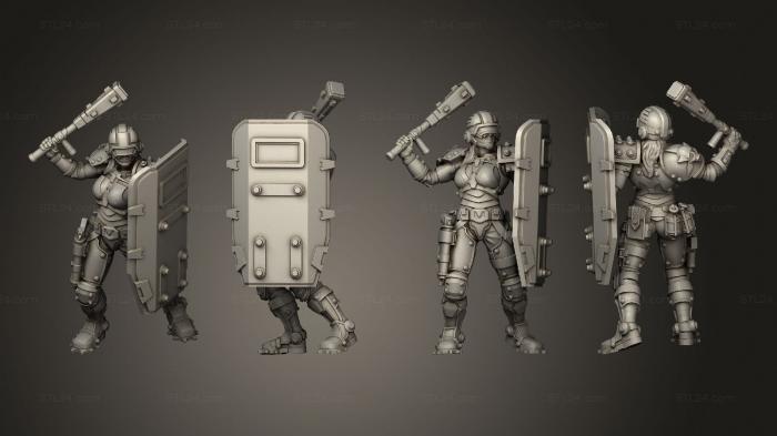 Military figurines (Riot Guard 02, STKW_11691) 3D models for cnc