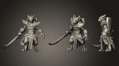 Military figurines Half Dragon Paladin cleric Miniature 3d model