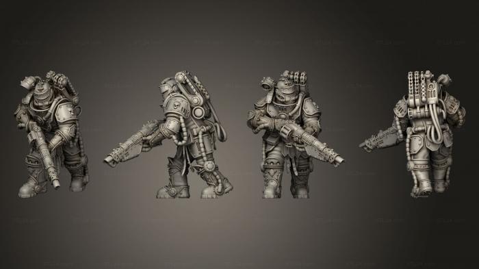 Military figurines (RL Warrior 09, STKW_11729) 3D models for cnc