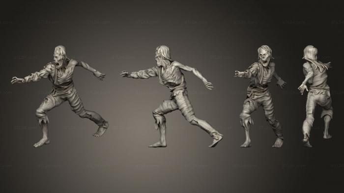 Military figurines (Rotting Zombie Male Reaching, STKW_11799) 3D models for cnc