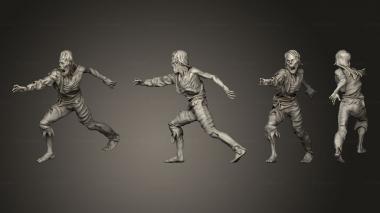 Military figurines Rotting Zombie Male Reaching 3d model