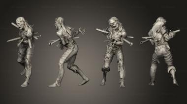 Military figurines Rotting Zombie Male Stabbed 3d model