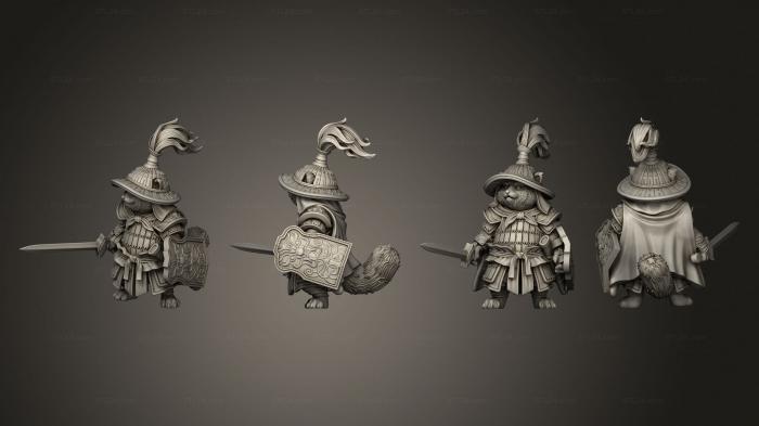Military figurines (Rowdy Red Panda Swordsman 01, STKW_11826) 3D models for cnc