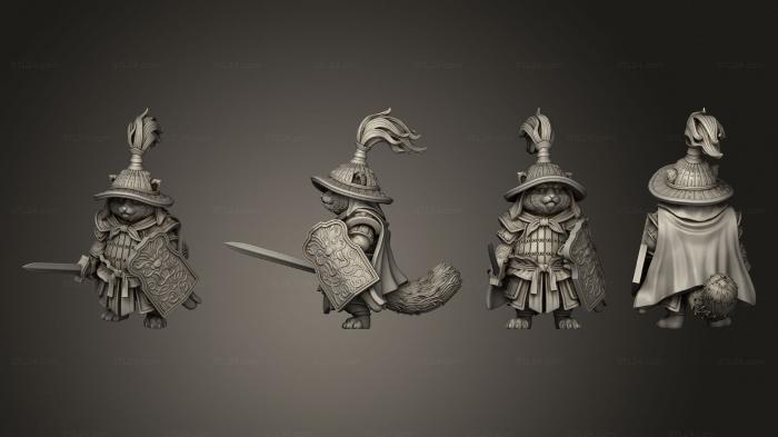 Military figurines (Rowdy Red Panda Swordsman 03, STKW_11828) 3D models for cnc