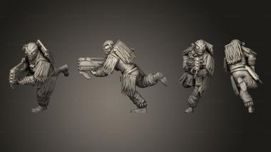 Military figurines running 3d model
