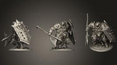Military figurines Heavy Soldier Halberd Stand Un 3d model