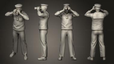 Military figurines Sailor Binoculars 1 72 3d model