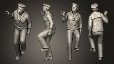 Military figurines Sailor Climbing Stair Ladder 1 72 3d model